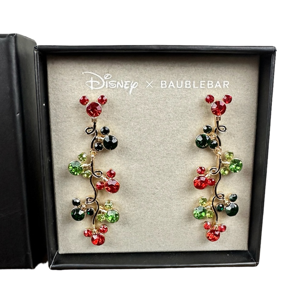 BaubleBar x Disney Mickey Mouse Colorful‎ Rhinestones Drop Earrings NWT